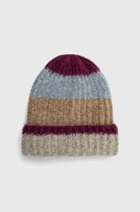 Шапка Pieces колір бордовий