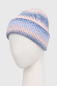 Шапка з домішкою вовни Pieces колір блакитний