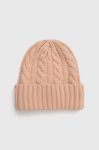 Шапка Pieces колір помаранчевий з товстого трикотажу Шапка Pieces колір помаранчевий з товстого трикотажу
