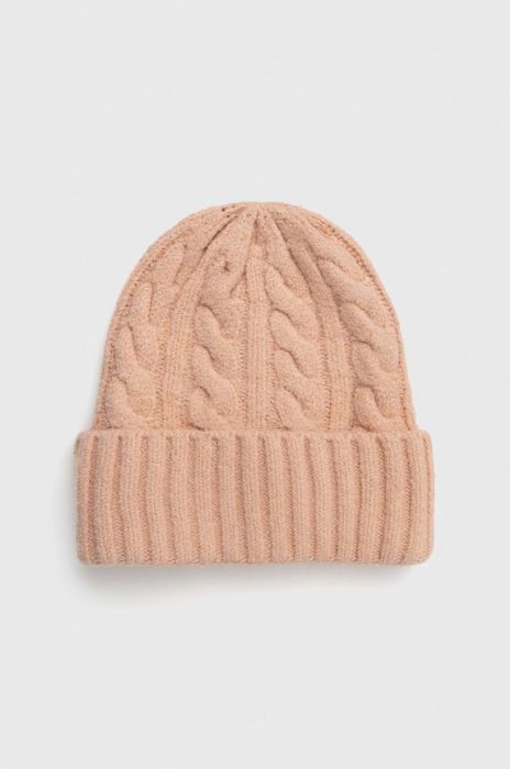 Шапка Pieces колір помаранчевий з товстого трикотажу