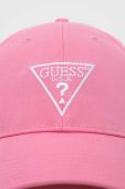 Бавовняна кепка Guess колір рожевий з аплікацією (3157368)