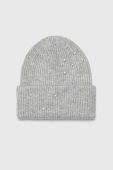 Шапка та шарф з домішкою вовни Pieces Amelie колір сірий