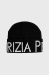 Вовняна шапка Patrizia Pepe колір чорний з товстого трикотажу вовна (2469282) Вовняна шапка Patrizia Pepe колір чорний з товстого трикотажу вовна (2469282)