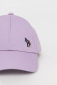 Бавовняна кепка Paul Smith колір фіолетовий однотонна