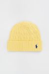 Бавовняна шапка Polo Ralph Lauren колір жовтий з бавовни Бавовняна шапка Polo Ralph Lauren колір жовтий з бавовни