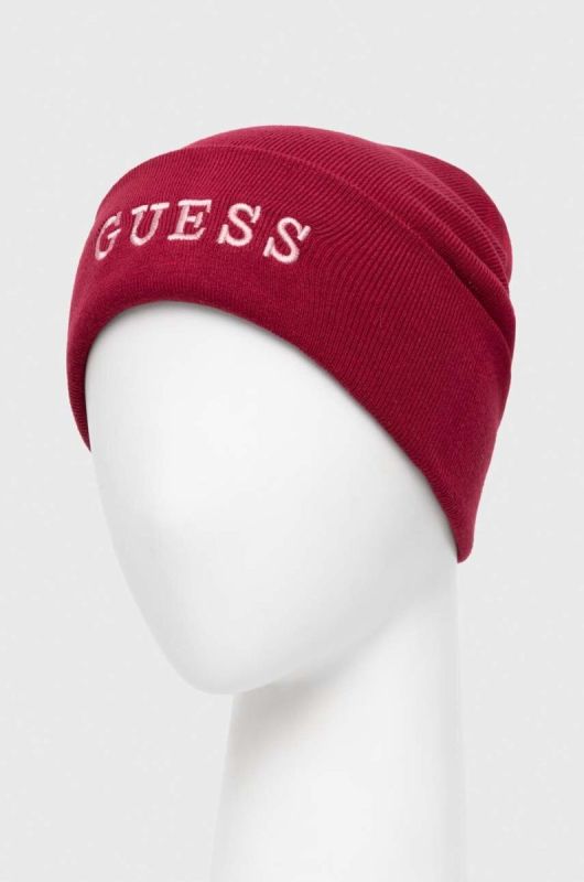 Шапка Guess колір червоний фото 2