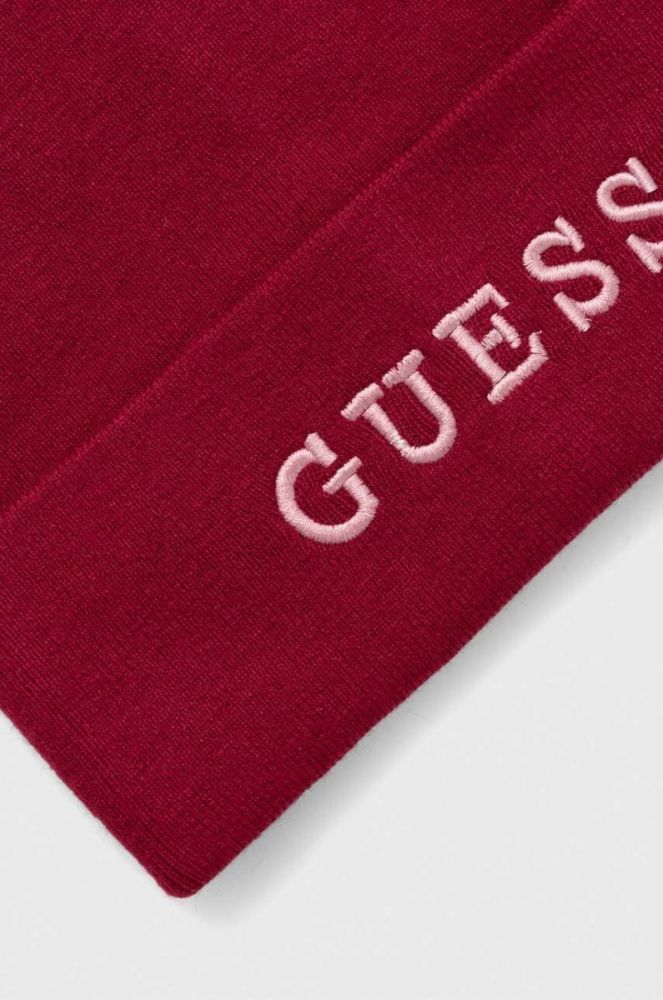 Шапка Guess колір червоний фото 3