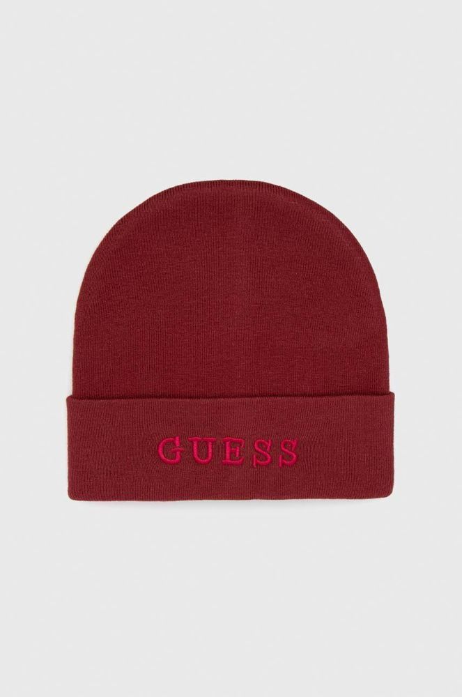 Шапка Guess колір бордовий