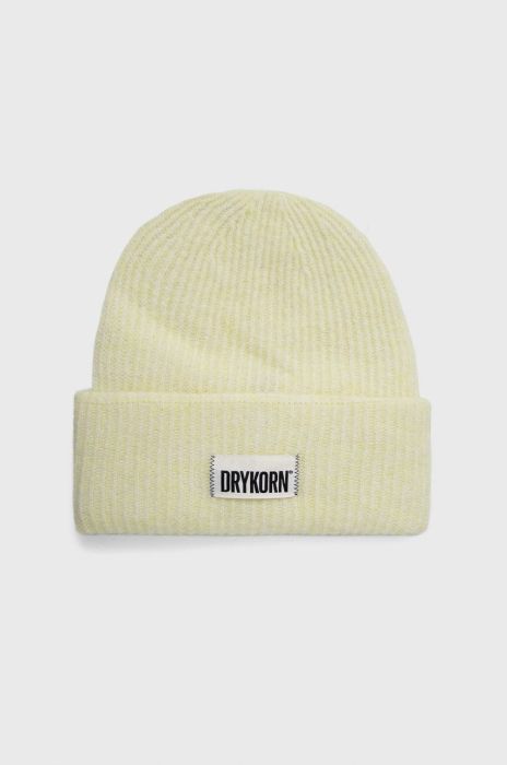Шапка з домішкою вовни Drykorn Loah колір жовтий Шапка з домішкою вовни Drykorn Loah колір жовтий
