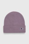 Шапка Champion колір фіолетовий з товстого трикотажу Шапка Champion колір фіолетовий з товстого трикотажу