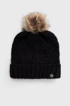 Шапка Roxy Blizzard колір чорний з товстого трикотажу Шапка Roxy Blizzard колір чорний з товстого трикотажу