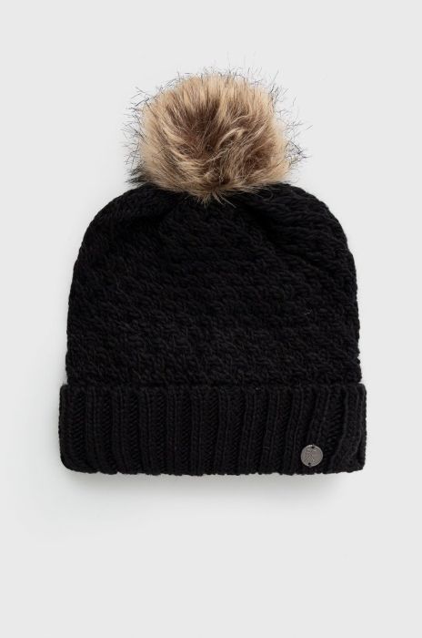 Шапка Roxy Blizzard колір чорний з товстого трикотажу