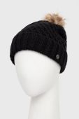 Шапка Roxy Blizzard колір чорний з товстого трикотажу