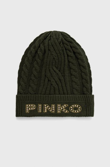 Шапка Pinko колір зелений