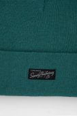 Шапка Superdry колір бірюзовий з товстого трикотажу