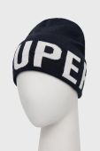 Шапка Superdry колір синій з товстого трикотажу