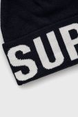 Шапка Superdry колір синій з товстого трикотажу
