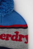 Шапка Superdry з товстого трикотажу колір блакитний