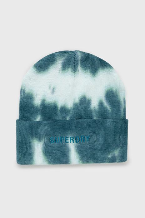 Бавовняна шапка Superdry колір бірюзовий