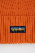 Вовняна шапка Superdry колір помаранчевий з товстого трикотажу вовна