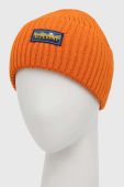 Вовняна шапка Superdry колір помаранчевий з товстого трикотажу вовна
