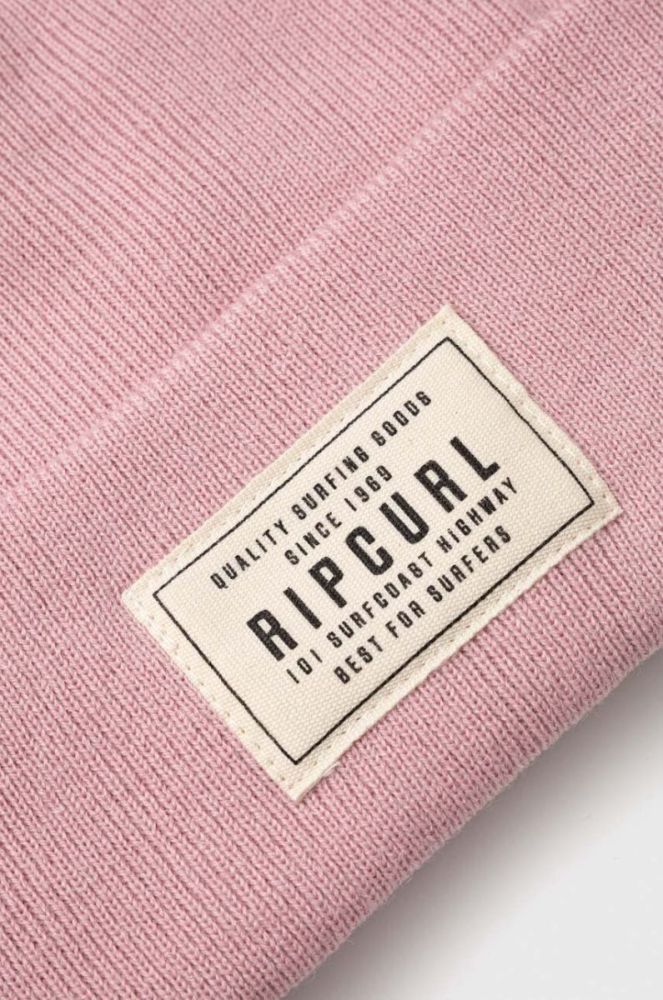 Шапка Rip Curl колір рожевий з товстого трикотажу фото 3