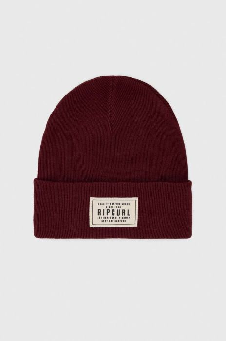 Шапка Rip Curl колір бордовий з товстого трикотажу