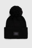 Шапка та шарф з домішкою вовни UGG Chunky колір чорний (2806111)