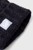 Шапка з домішкою вовни Lee колір синій з товстого трикотажу