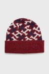 Шапка з домішкою вовни Tommy Hilfiger колір бордовий (2653604) Шапка з домішкою вовни Tommy Hilfiger колір бордовий (2653604)