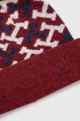 Шапка з домішкою вовни Tommy Hilfiger колір бордовий (2653604)