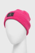 Шапка з домішкою вовни DC колір рожевий з товстого трикотажу
