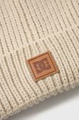 Шапка DC колір бежевий з товстого трикотажу