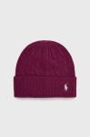 Вовняна шапка Polo Ralph Lauren колір фіолетовий з тонкого трикотажу вовна (2765170) Вовняна шапка Polo Ralph Lauren колір фіолетовий з тонкого трикотажу вовна (2765170)