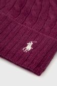 Вовняна шапка Polo Ralph Lauren колір фіолетовий з тонкого трикотажу вовна (2765170)