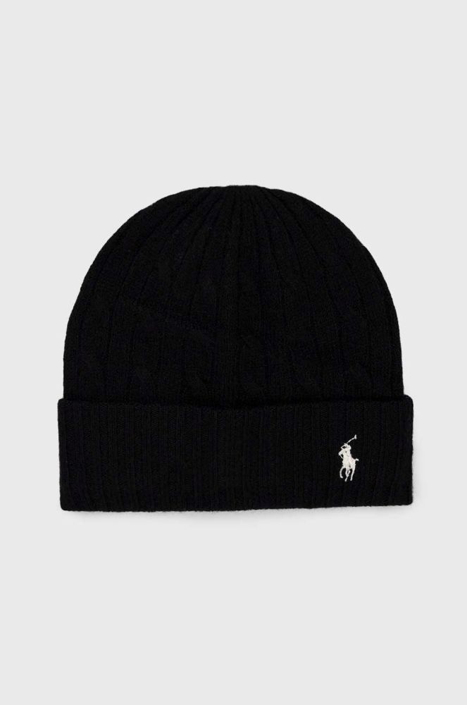 Вовняна шапка Polo Ralph Lauren колір чорний вовна (2774841)