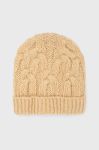Шапка з домішкою вовни United Colors of Benetton колір бежевий (2808034) Шапка з домішкою вовни United Colors of Benetton колір бежевий (2808034)