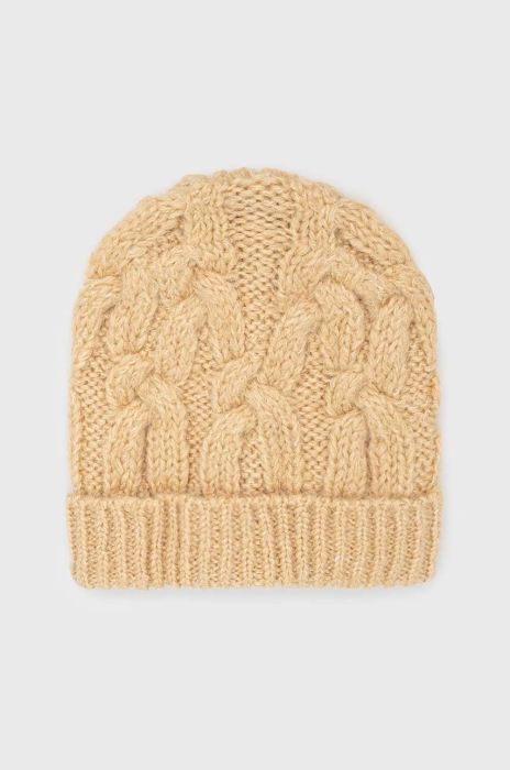 Шапка з домішкою вовни United Colors of Benetton колір бежевий (2808034)