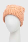 Шапка з домішкою вовни United Colors of Benetton колір помаранчевий