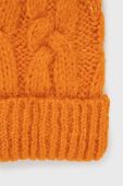 Шапка з домішкою вовни United Colors of Benetton колір помаранчевий з товстого трикотажу