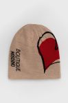 Шапка з домішкою вовни Moschino колір бежевий (2567550) Шапка з домішкою вовни Moschino колір бежевий (2567550)