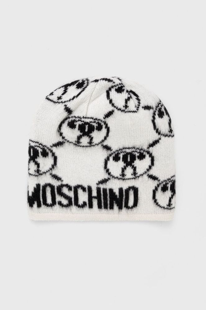 Шапка з домішкою вовни Moschino колір білий (2564660)