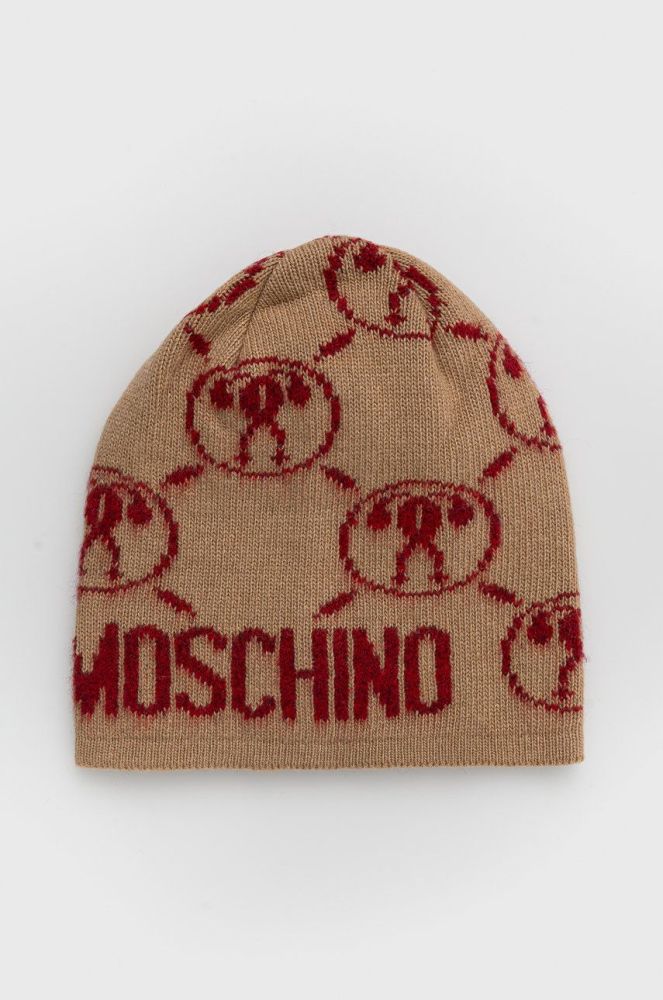 Шапка з домішкою вовни Moschino колір бежевий (2564661)