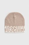 Шапка з домішкою вовни Moschino колір бежевий (3398923) Шапка з домішкою вовни Moschino колір бежевий (3398923)