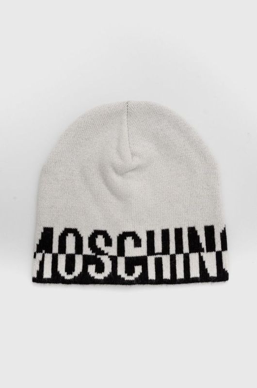 Шапка з домішкою вовни Moschino колір білий (2567553)