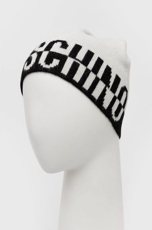 Шапка з домішкою вовни Moschino колір білий (2567553) фото 2