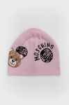 Шапка з домішкою вовни Moschino колір рожевий (2567469) Шапка з домішкою вовни Moschino колір рожевий (2567469)