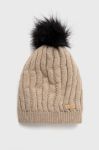 Шапка з домішкою вовни CMP колір бежевий з товстого трикотажу Шапка з домішкою вовни CMP колір бежевий з товстого трикотажу