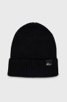 Бавовняна шапка Jack Wolfskin колір чорний з тонкого трикотажу з бавовни Бавовняна шапка Jack Wolfskin колір чорний з тонкого трикотажу з бавовни