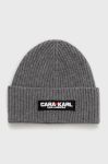 Шапка з домішкою вовни Karl Lagerfeld Karl Lagerfeld X Cara Delevingne колір сірий Шапка з домішкою вовни Karl Lagerfeld Karl Lagerfeld X Cara Delevingne колір сірий